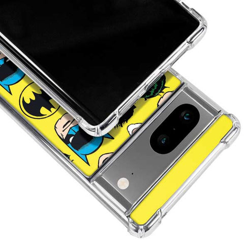 DC Comics Batman Vintage Character Pattern - Joker and Robin Google Pixel 8a Clear Case